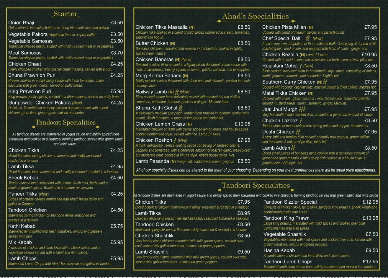 takeaway menu